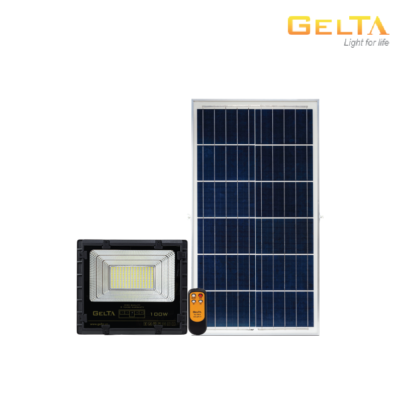 Đèn LED Pha Năng Lượng Mặt Trời Gelta – FLE100B